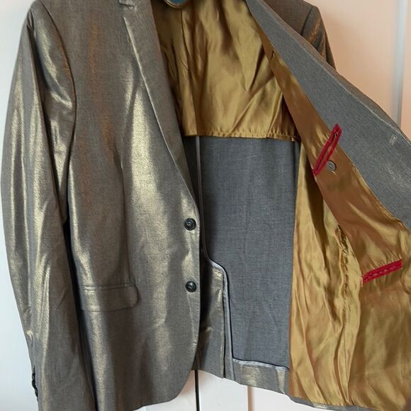Men's Patrizia Pepe Metallic Gold Blazer - 38 - Picture 5 of 5